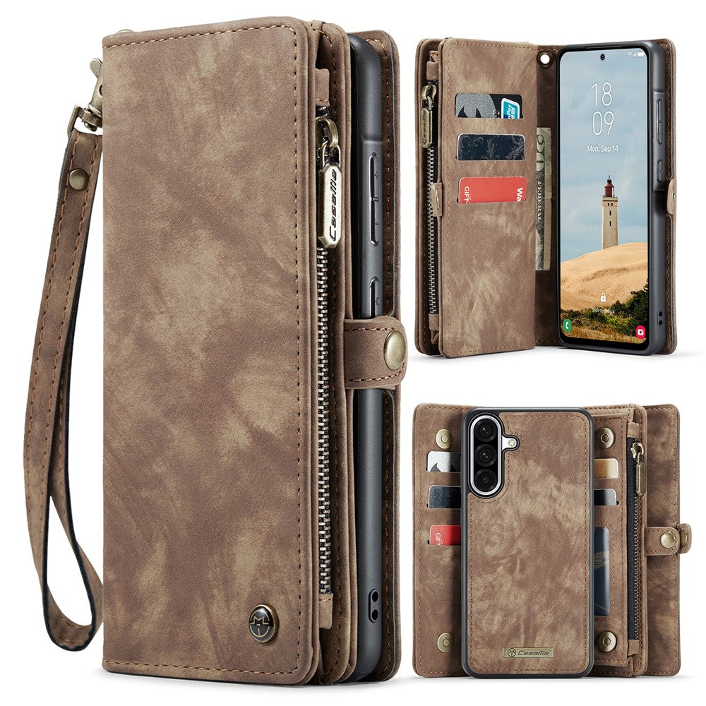 CASEME-008-For-Samsung-Galaxy-A56-5G-Phone-Cases-Leather-Cover-with-Detachable-Wallet-and-Strap-Brown