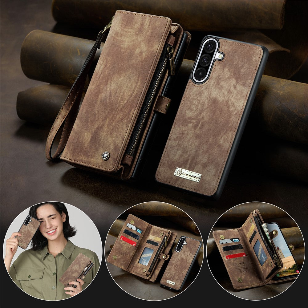 CASEME-008-For-Samsung-Galaxy-A56-5G-Phone-Cases-Leather-Cover-with-Detachable-Wallet-and-Strap-Brown