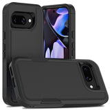 For-Google-Pixel-9a-Case-2-in-1-PC-+-TPU-Shockproof-Phone-Cover-Black
