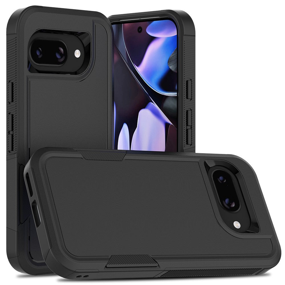 For-Google-Pixel-9a-Case-2-in-1-PC-+-TPU-Shockproof-Phone-Cover-Black
