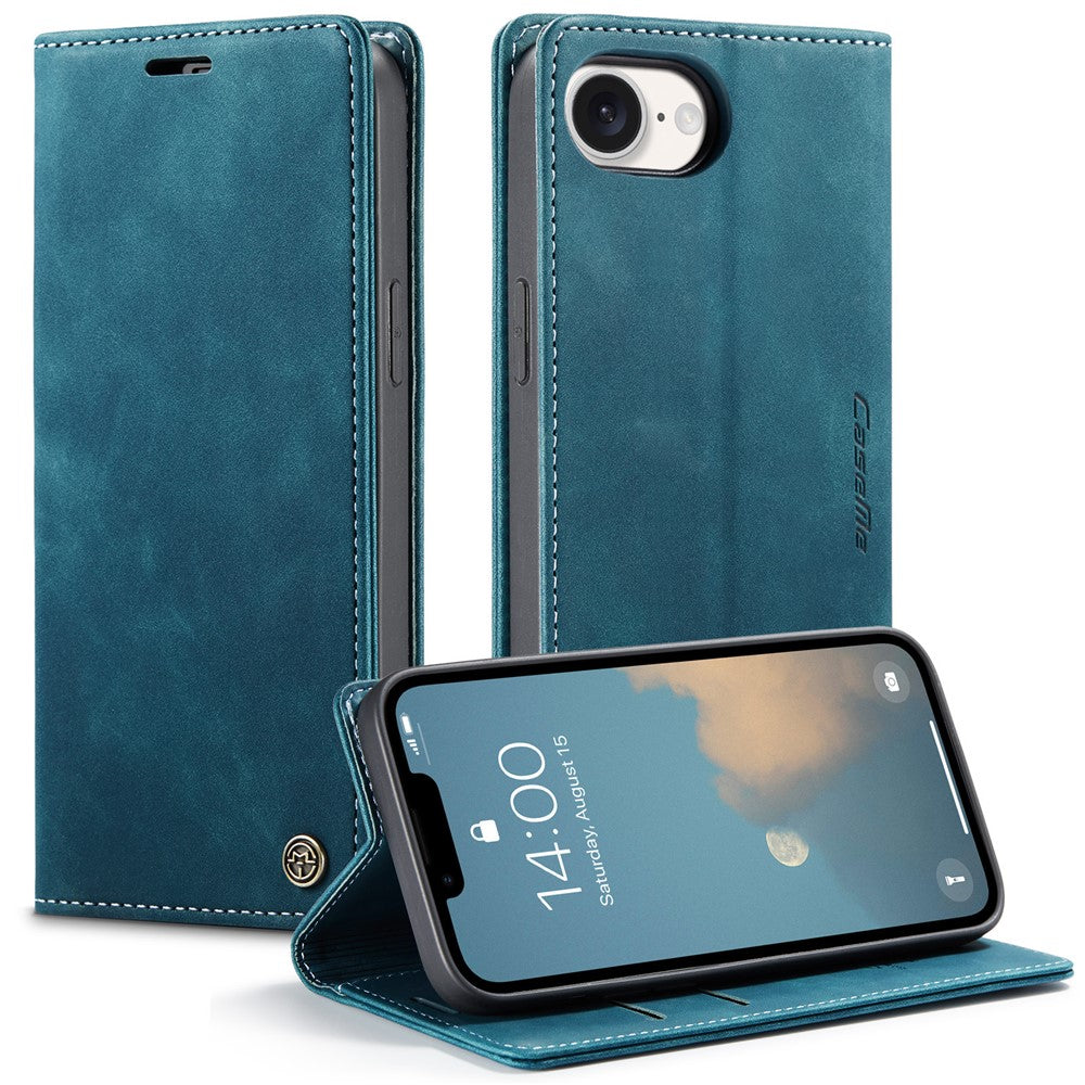 For-iPhone-16e-Wallet-Case-CASEME-013-Series-PU-Leather-Phone-Cover-Stand-Blue