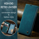For-iPhone-16e-Wallet-Case-CASEME-013-Series-PU-Leather-Phone-Cover-Stand-Blue
