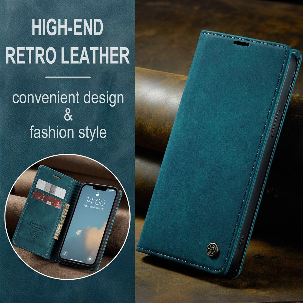 For-iPhone-16e-Wallet-Case-CASEME-013-Series-PU-Leather-Phone-Cover-Stand-Blue