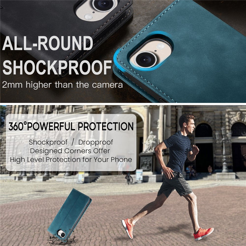 For-iPhone-16e-Wallet-Case-CASEME-013-Series-PU-Leather-Phone-Cover-Stand-Blue