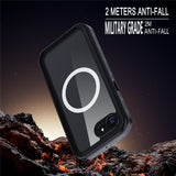 REDPEPPER-Dot+-Series-For-iPhone-16e-Phone-Case-Compatible-with-MagSafe-IP68-Waterproof-Clear-Phone-Cover-Black