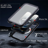 REDPEPPER-Dot+-Series-For-iPhone-16e-Phone-Case-Compatible-with-MagSafe-IP68-Waterproof-Clear-Phone-Cover-Black
