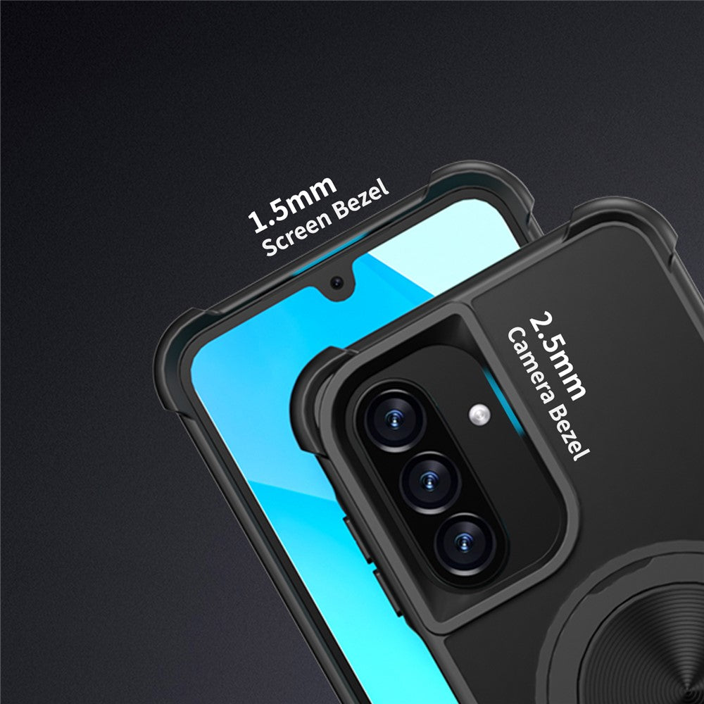 For-Samsung-Galaxy-A26-5G-Case-Compatible-with-MagSafe-CD-Vein-Kickstand-TPU-+-PC-Phone-Cover-Black