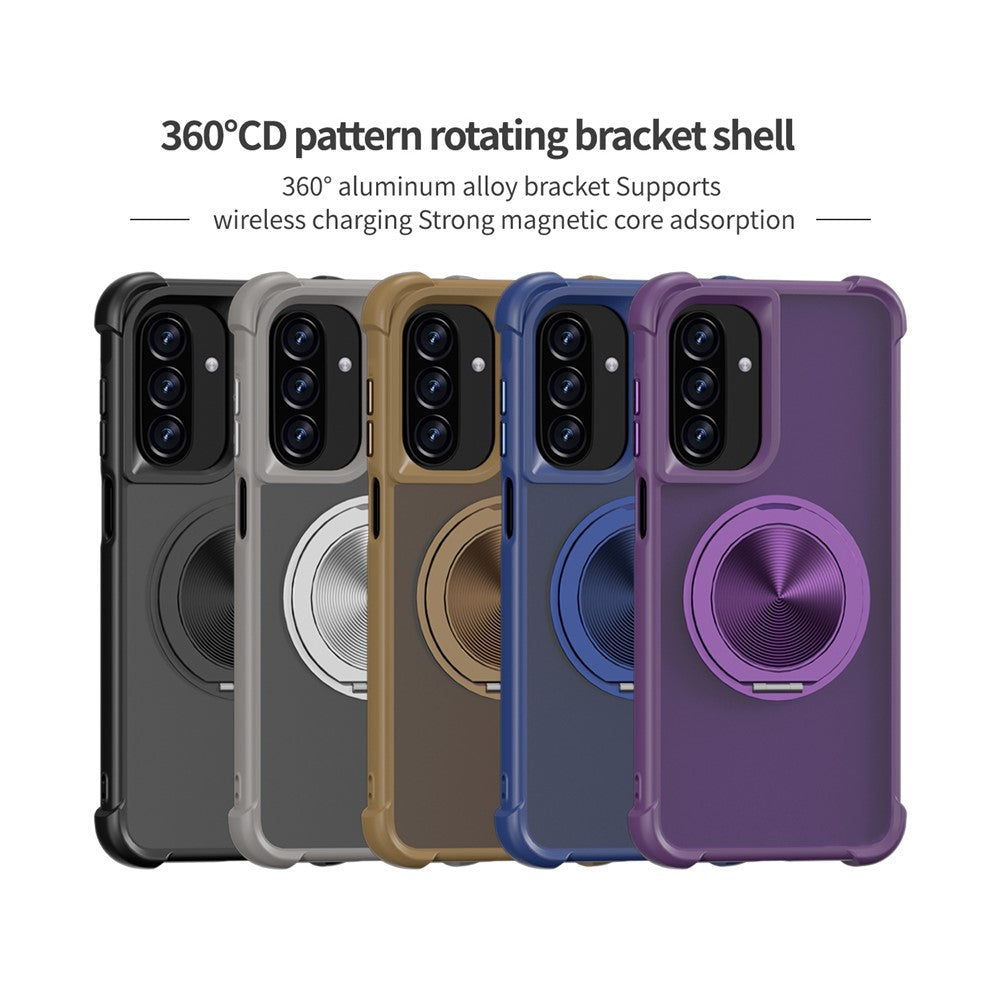 For-Samsung-Galaxy-A26-5G-Case-Compatible-with-MagSafe-CD-Vein-Kickstand-TPU-+-PC-Phone-Cover-Black