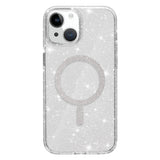 For-iPhone-14-/-13-Phone-Case-Compatible-with-MagSafe-Glitter-PC-+-TPU-Hybrid-Shockproof-Cover-White