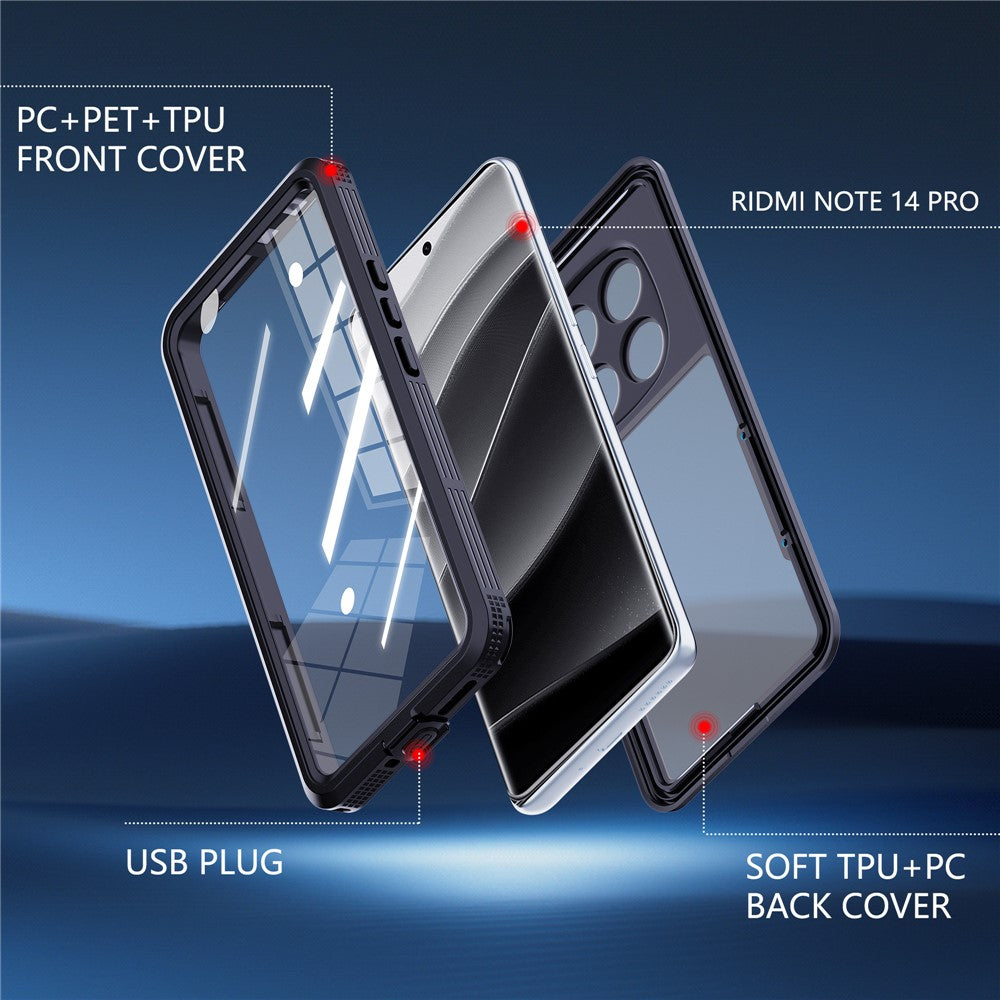 REDPEPPER-For-Xiaomi-Redmi-Note-14-Pro-5G-IP68-Phone-Case-Clear-Back-Waterproof-Cover