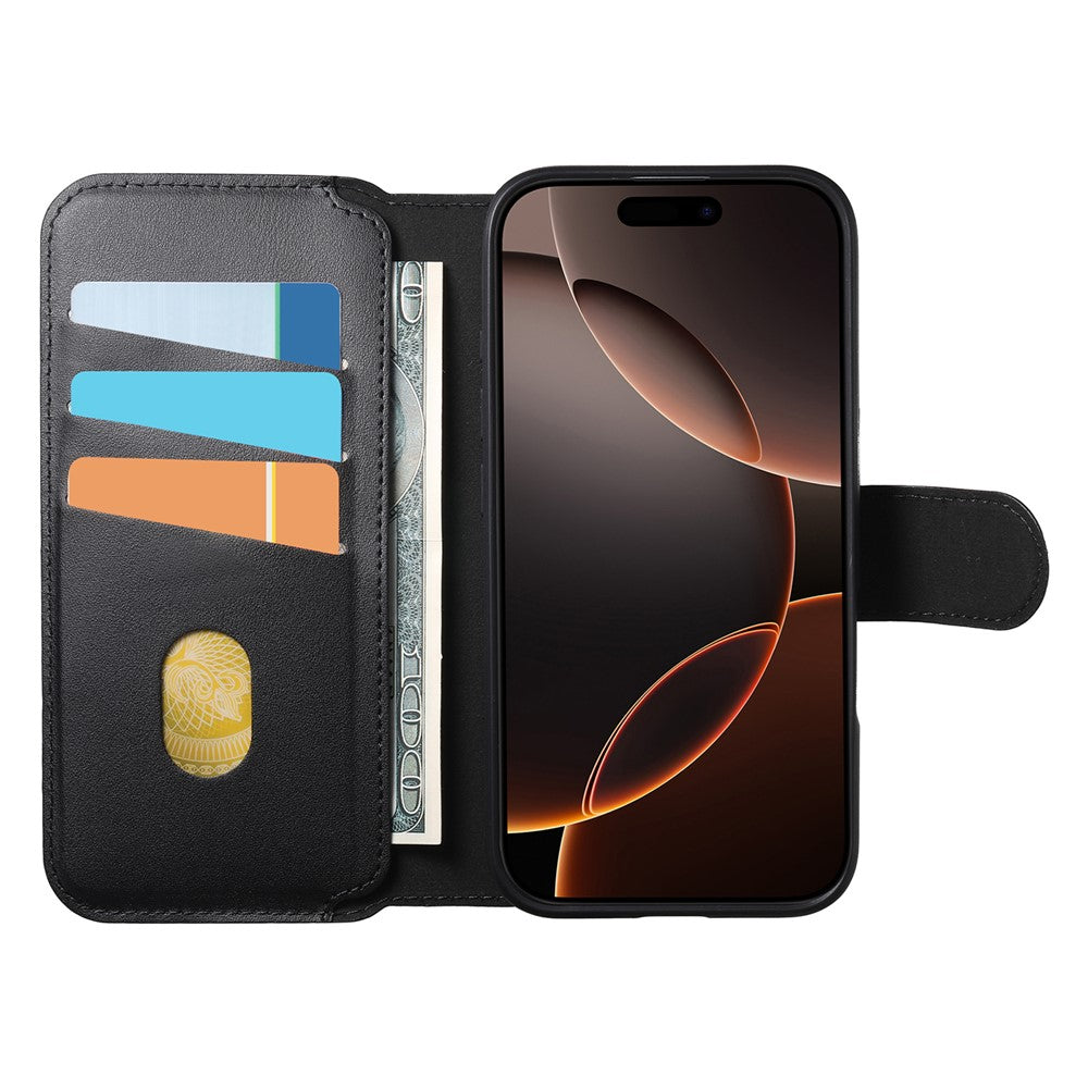 CASENEO-For-iPhone-16-Pro-Magnetic-Case-RFID-Blocking-Wallet-Detachable-Leather-Phone-Cover-with-Wristband-Black