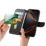 CASENEO-For-iPhone-16-Pro-Magnetic-Case-RFID-Blocking-Wallet-Detachable-Leather-Phone-Cover-with-Wristband-Black