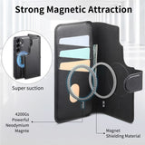CASENEO-For-Samsung-Galaxy-S25-Magnetic-Case-RFID-Blocking-Wallet-Detachable-Leather-Phone-Cover-with-Wristband-Black