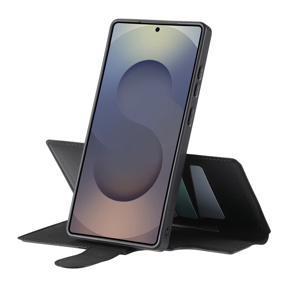 CASENEO-For-Samsung-Galaxy-S25-Ultra-Magnetic-Case-RFID-Blocking-Wallet-Detachable-Leather-Phone-Cover-with-Wristband-Black