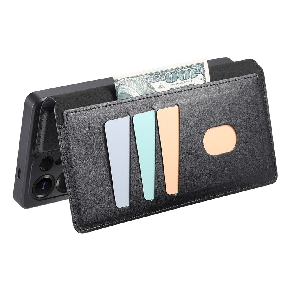 CASENEO-For-Samsung-Galaxy-S25-Ultra-Magnetic-Case-RFID-Blocking-Wallet-Detachable-Leather-Phone-Cover-with-Wristband-Black