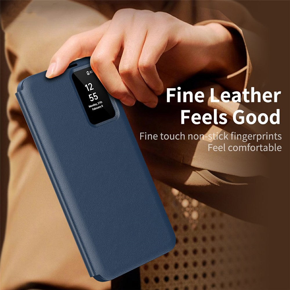 For-Samsung-Galaxy-S25-Edge-Case-with-Card-Holder-Smart-View-Window-Leather-Phone-Cover-Sapphire