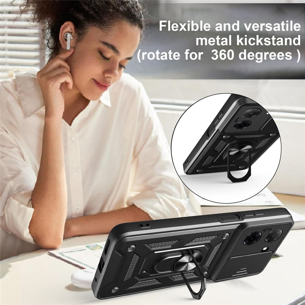 For-Xiaomi-Redmi-A5-NFC-(EU)-(173.45mm)-Case-with-Slide-Camera-Lid-PC-+-TPU-Kickstand-Phone-Cover-Black