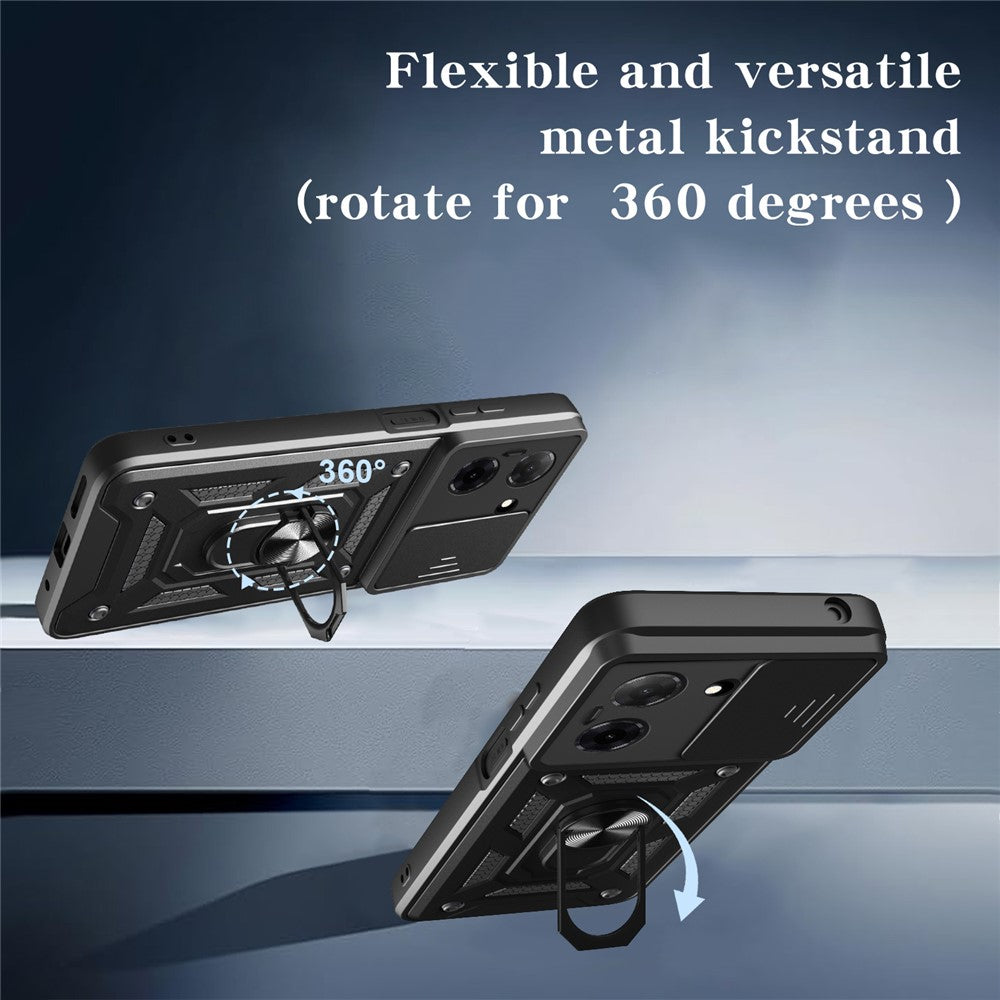 For-Xiaomi-Redmi-A5-NFC-(EU)-(173.45mm)-Case-with-Slide-Camera-Lid-PC-+-TPU-Kickstand-Phone-Cover-Black