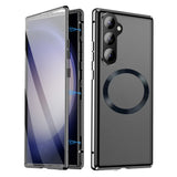 For-Samsung-Galaxy-S25-/-S24-Case-Compatible-with-MagSafe-Magnetic-Adsorption-Phone-Cover-with-HD-Tempered-Glass-Film-Black