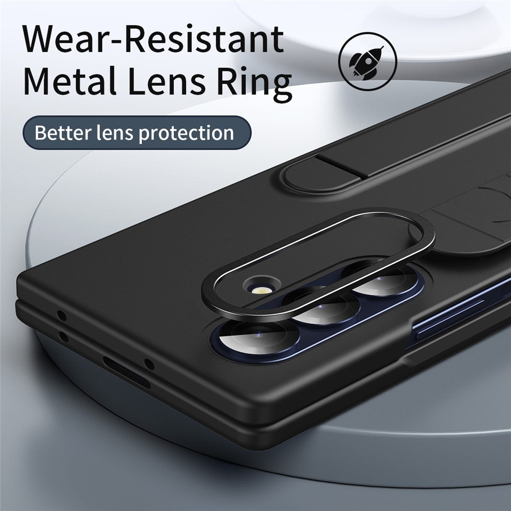 For-Samsung-Galaxy-Z-Fold7-5G-Phone-Case-Kickstand-Wristband-PC-Silicone-Mobile-Cover-Black