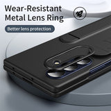 For-Samsung-Galaxy-Z-Fold7-5G-Phone-Case-Kickstand-Wristband-PC-Silicone-Mobile-Cover-Black