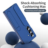 For-Samsung-Galaxy-Z-Fold7-5G-Phone-Case-Kickstand-Wristband-PC-Silicone-Mobile-Cover-Blue