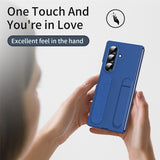 For-Samsung-Galaxy-Z-Fold7-5G-Phone-Case-Kickstand-Wristband-PC-Silicone-Mobile-Cover-Blue