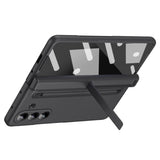 For-Samsung-Galaxy-Z-Fold7-5G-Case-Kickstand-PC-Phone-Back-Cover-with-Stylus-and-Tempered-Glass-Film-Black