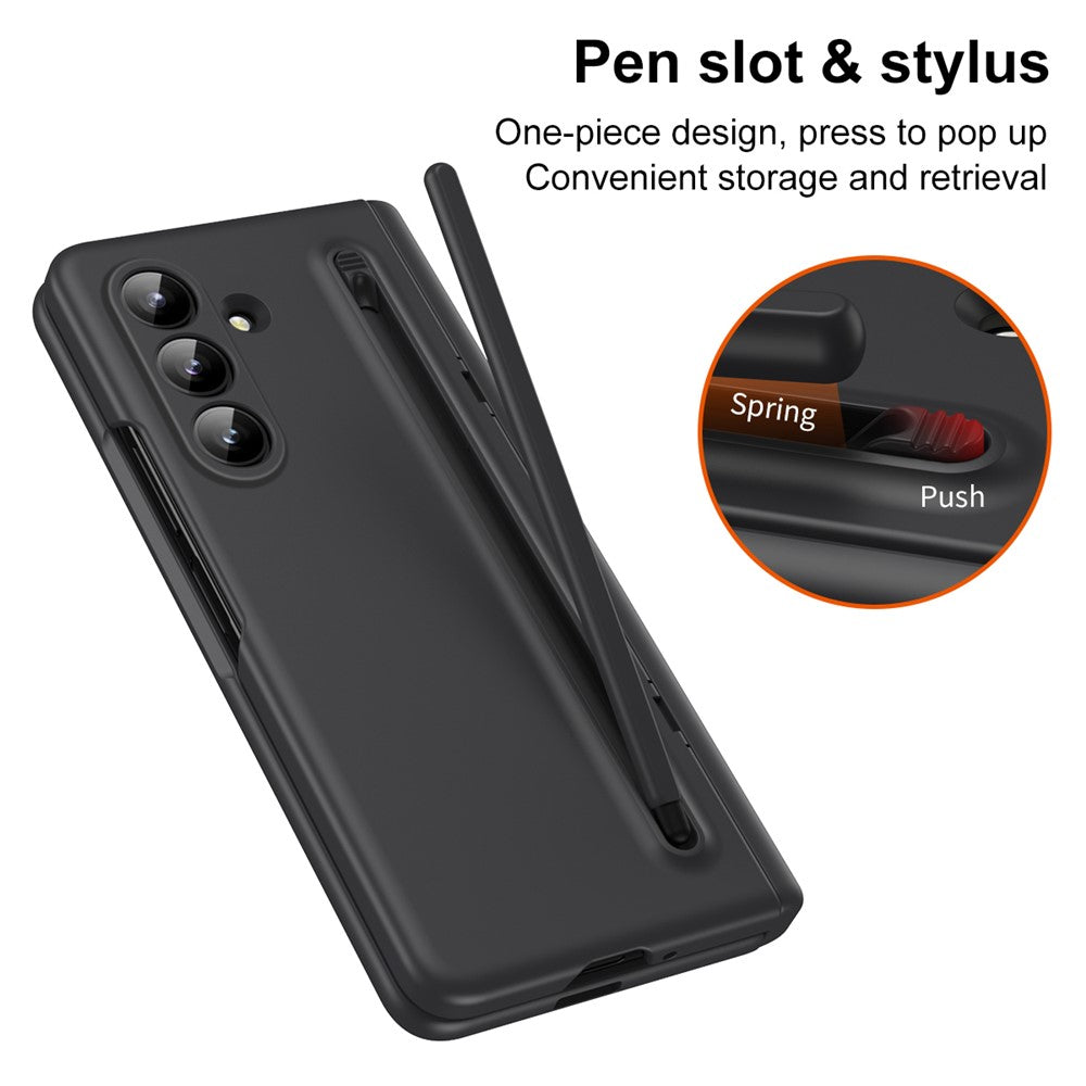 For-Samsung-Galaxy-Z-Fold7-5G-Case-Kickstand-PC-Phone-Back-Cover-with-Stylus-and-Tempered-Glass-Film-Black