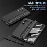 For-Samsung-Galaxy-Z-Fold7-5G-Case-Kickstand-PC-Phone-Back-Cover-with-Stylus-and-Tempered-Glass-Film-Black