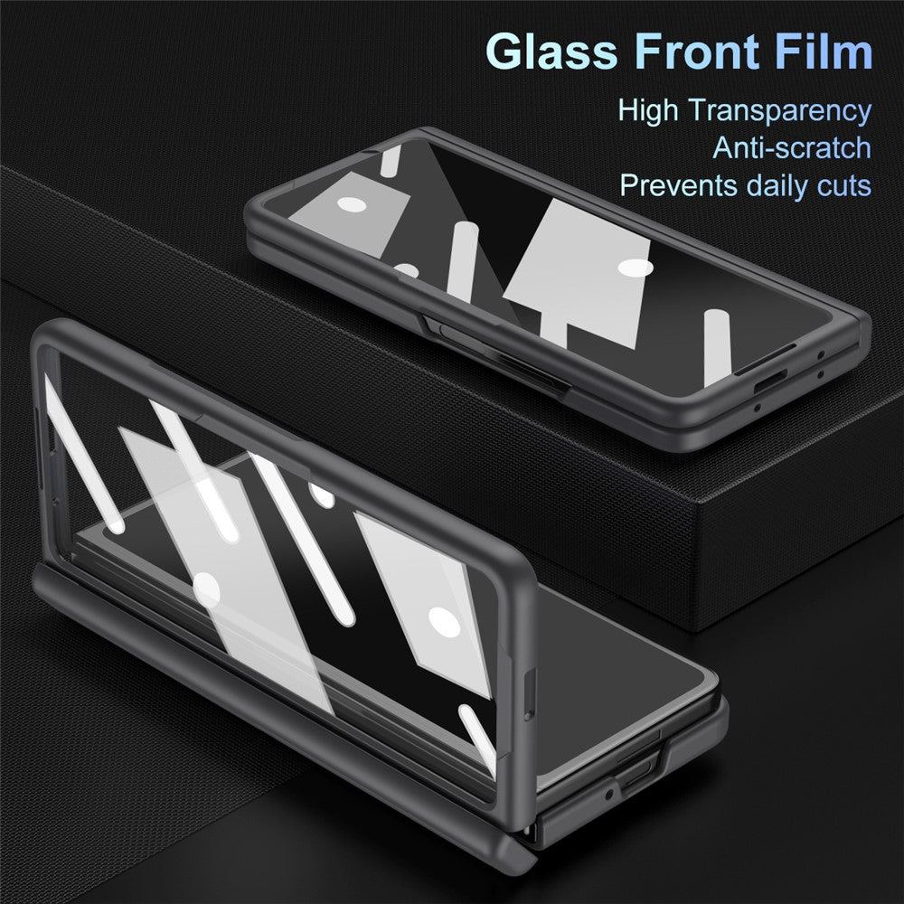 For-Samsung-Galaxy-Z-Fold7-5G-Case-Kickstand-PC-Phone-Back-Cover-with-Stylus-and-Tempered-Glass-Film-Black