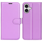 For-iPhone-17-Case-Litchi-Texture-Shockproof-Leather-Wallet-Phone-Cover-Purple
