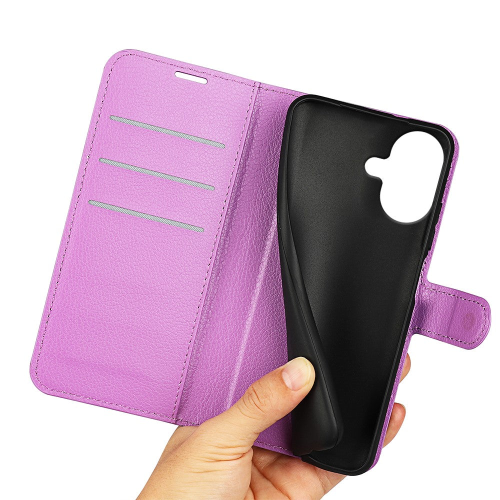 For-iPhone-17-Case-Litchi-Texture-Shockproof-Leather-Wallet-Phone-Cover-Purple