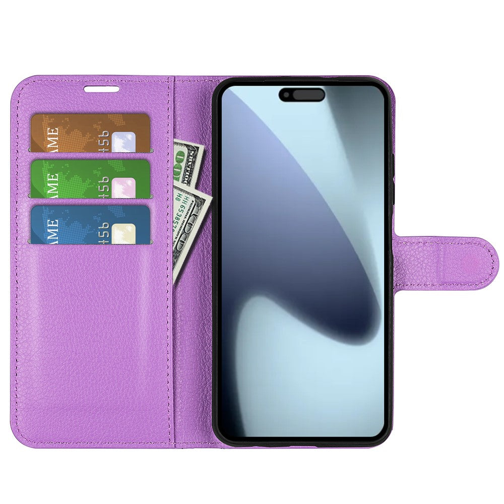 For-iPhone-17-Case-Litchi-Texture-Shockproof-Leather-Wallet-Phone-Cover-Purple