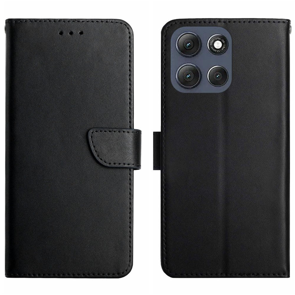 For-Motorola-Moto-G86-5G-Case-Genuine-Cow-Leather-Phone-Cover-Nappa-Texture-Black