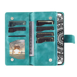 For-Samsung-Galaxy-A17-5G-/-A17-4G-/-A26-5G-Wallet-Case-Mandala-Flower-Pattern-PU-Leather-Phone-Cover-with-Wrist-Strap-Mint-Green
