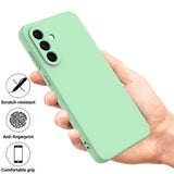 For-Samsung-Galaxy-A17-5G-/-A17-4G-Liquid-Silicone-Case-Phone-Back-Cover-with-Hand-Strap-Green