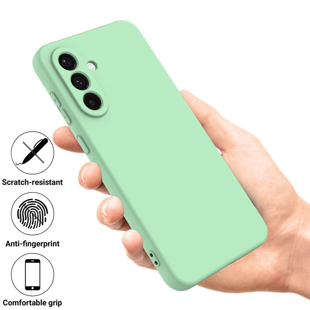 For-Samsung-Galaxy-A17-5G-/-A17-4G-Liquid-Silicone-Case-Phone-Back-Cover-with-Hand-Strap-Green
