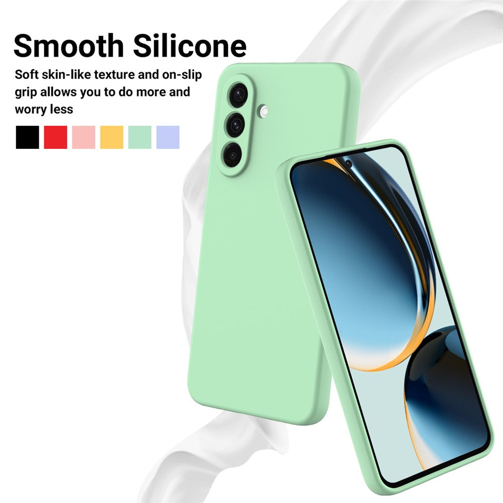 For-Samsung-Galaxy-A17-5G-/-A17-4G-Liquid-Silicone-Case-Phone-Back-Cover-with-Hand-Strap-Green