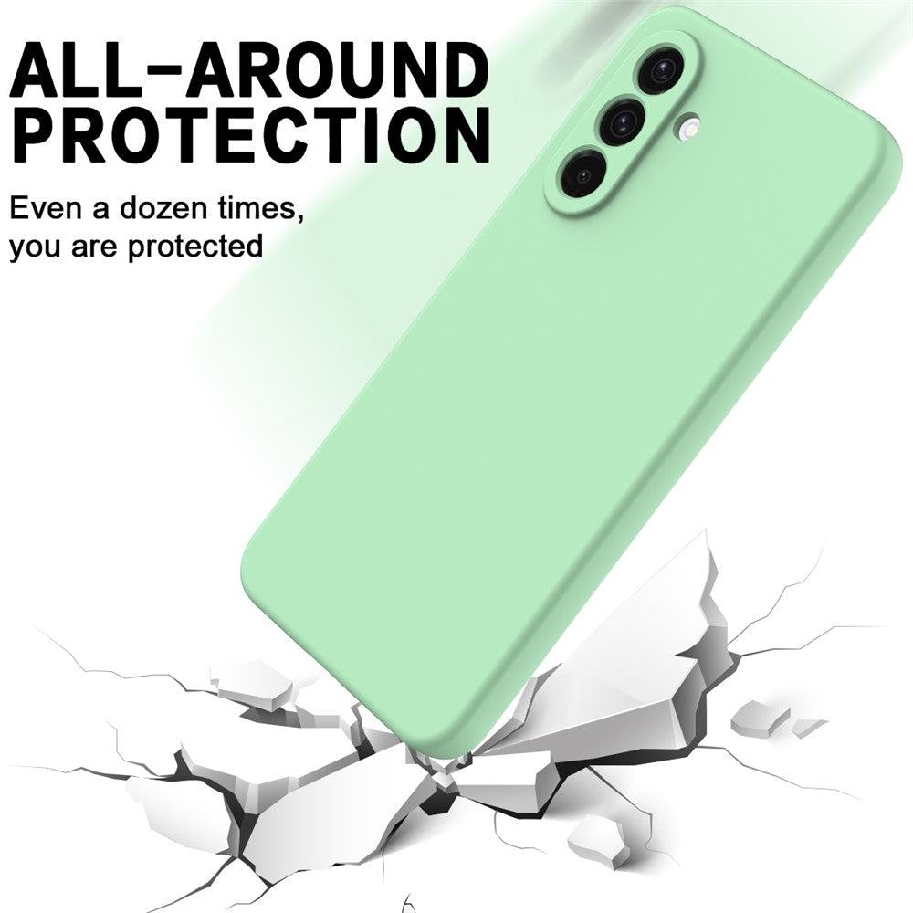 For-Samsung-Galaxy-A17-5G-/-A17-4G-Liquid-Silicone-Case-Phone-Back-Cover-with-Hand-Strap-Green