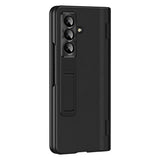 For-Samsung-Galaxy-Z-Fold7-5G-Case-with-Tempered-Glass-Film-Kickstand-PC-+-PU-Leather-Folding-Phone-Cover-Black