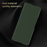 For-Samsung-Galaxy-Z-Fold7-5G-Case-Kevlar-Texture-Leather-+-PC-Stand-Phone-Cover-Green
