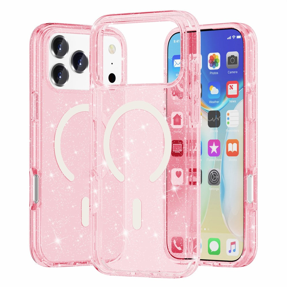 For-iPhone-17-Pro-Case-Compatible-with-MagSafe-Glitter-Powder-PC-+-TPU-Phone-Cover-Pink