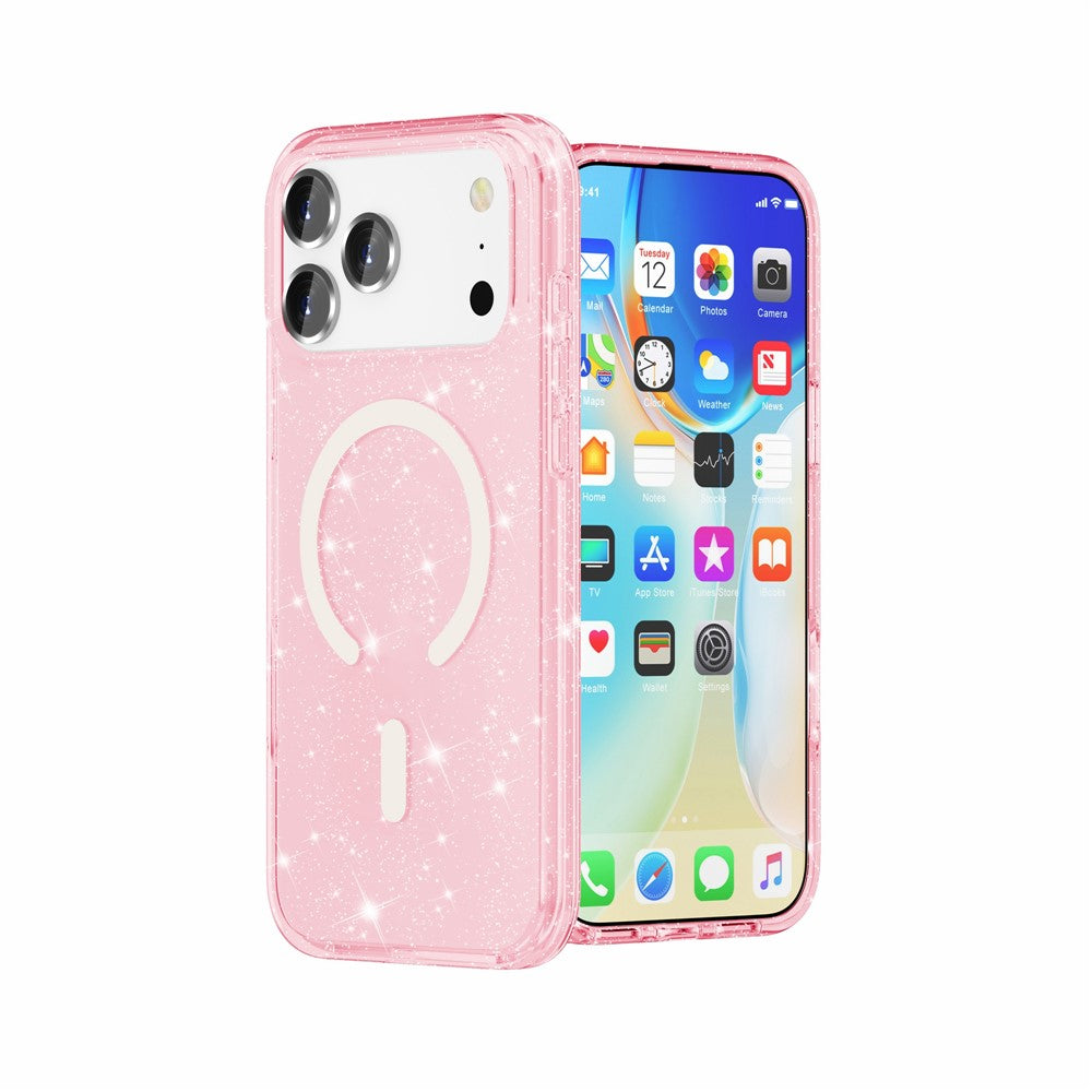 For-iPhone-17-Pro-Case-Compatible-with-MagSafe-Glitter-Powder-PC-+-TPU-Phone-Cover-Pink