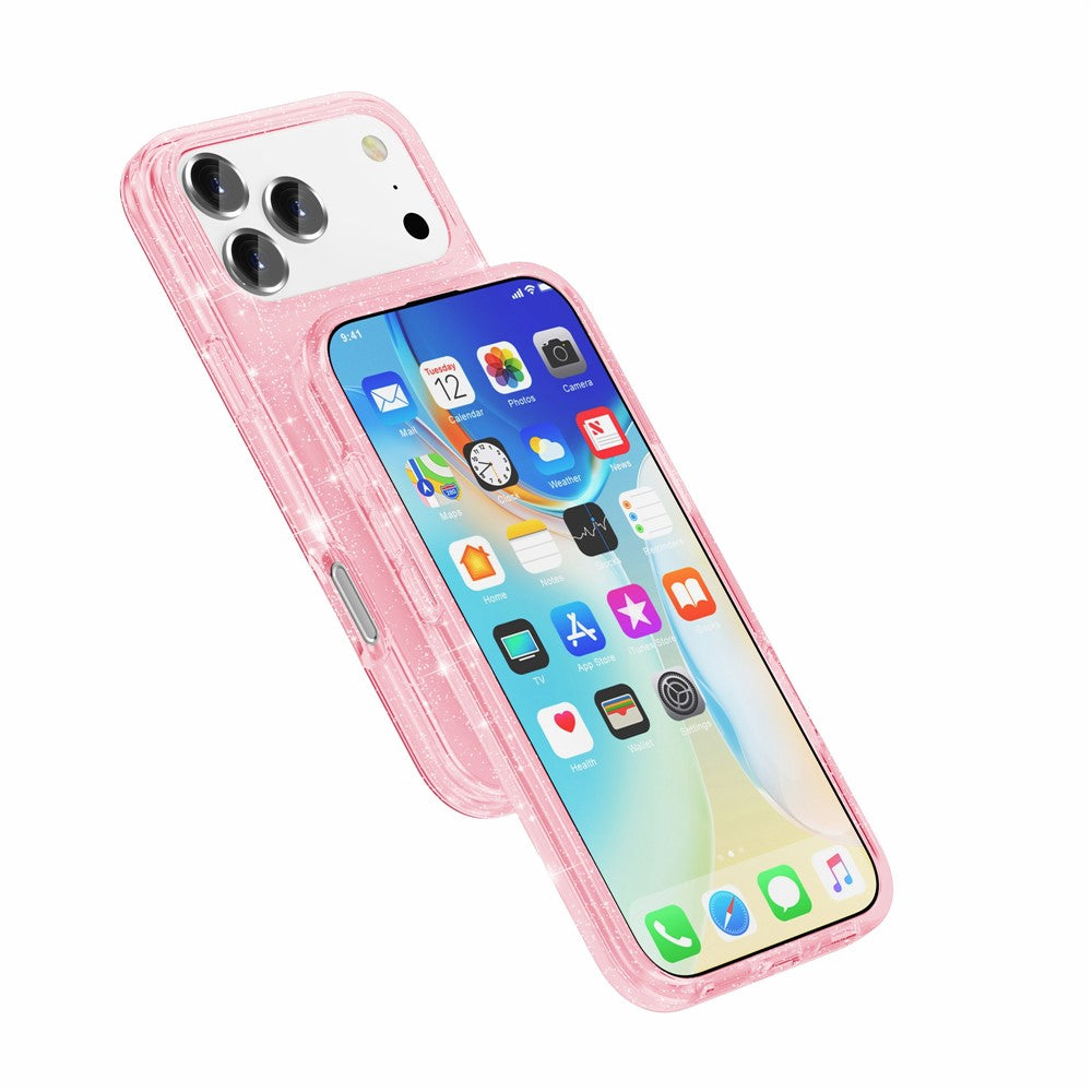 For-iPhone-17-Pro-Case-Compatible-with-MagSafe-Glitter-Powder-PC-+-TPU-Phone-Cover-Pink