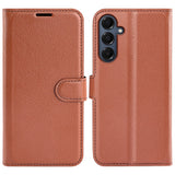 For-Samsung-Galaxy-A17-5G-/-A17-4G-Case-Litchi-Texture-Shockproof-Leather-Wallet-Phone-Cover-Brown