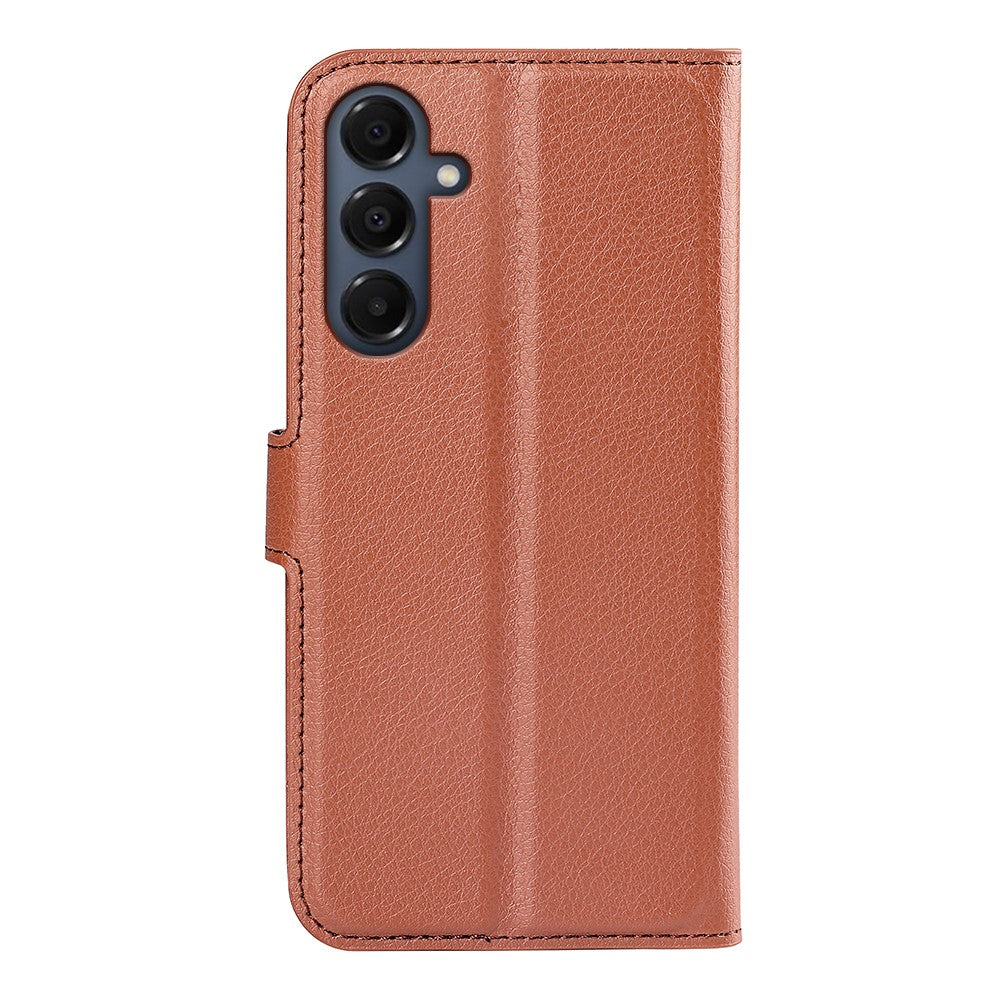 For-Samsung-Galaxy-A17-5G-/-A17-4G-Case-Litchi-Texture-Shockproof-Leather-Wallet-Phone-Cover-Brown