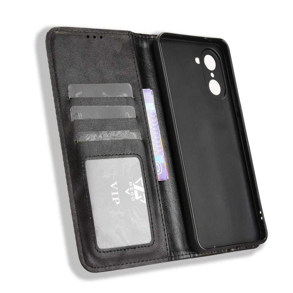 For-OnePlus-Nord-CE5-5G-/-Ace-5-Racing-5G-Leather-Case-Wallet-Stand-Retro-Texture-Phone-Cover-Black