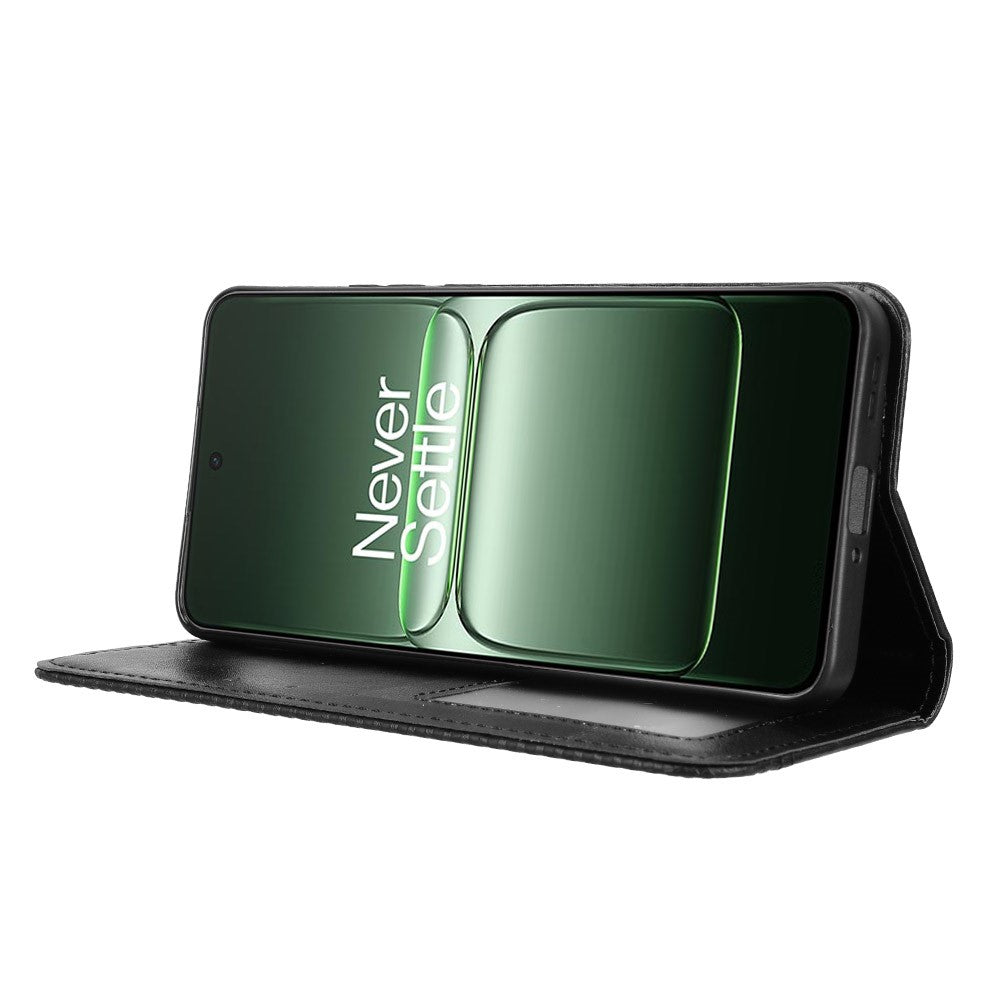 For-OnePlus-Nord-CE5-5G-/-Ace-5-Racing-5G-Leather-Case-Wallet-Stand-Retro-Texture-Phone-Cover-Black