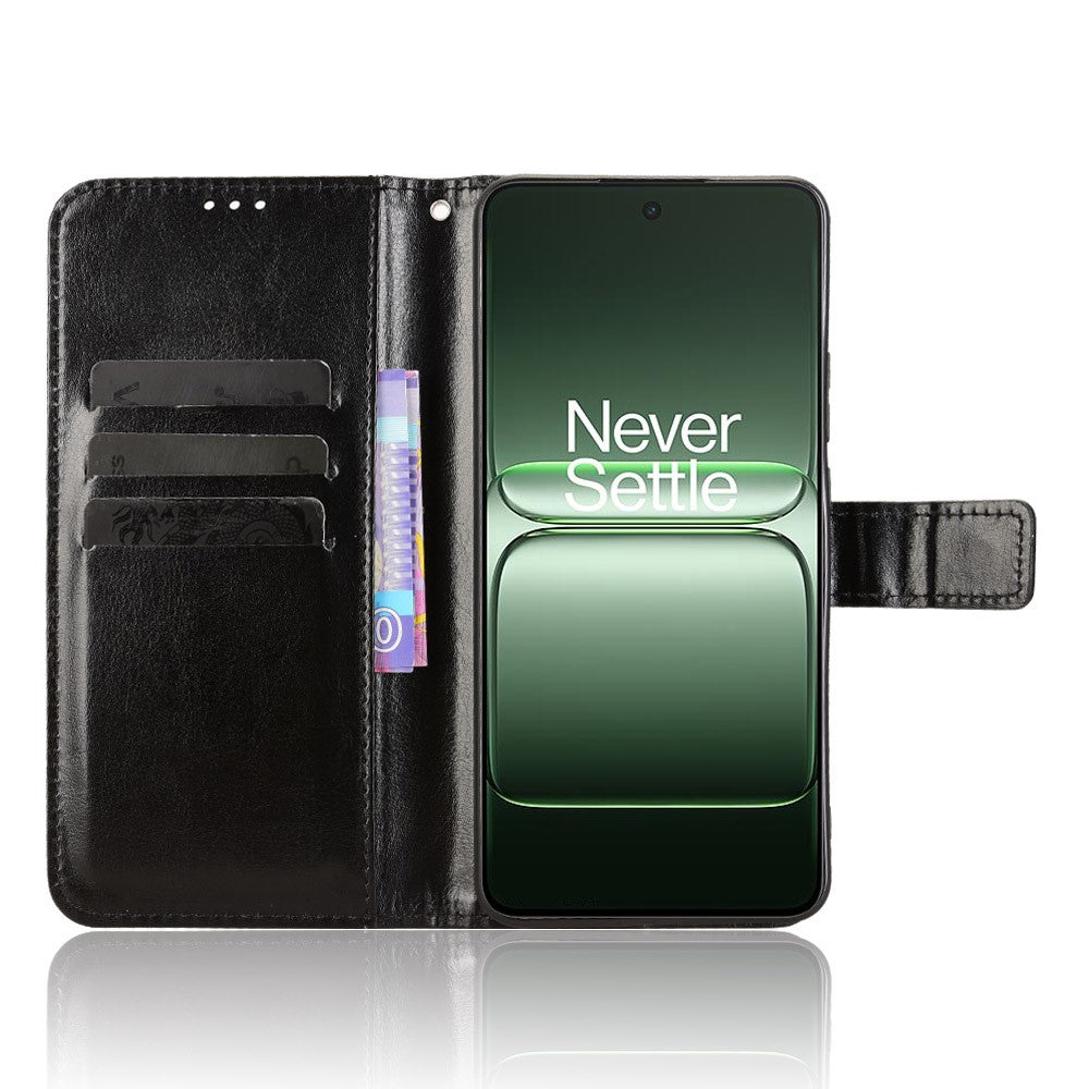 For-OnePlus-Nord-CE5-5G-/-Ace-5-Racing-5G-PU-Leather-Case-with-Strap-Crazy-Horse-Texture-Phone-Wallet-Cover-Black